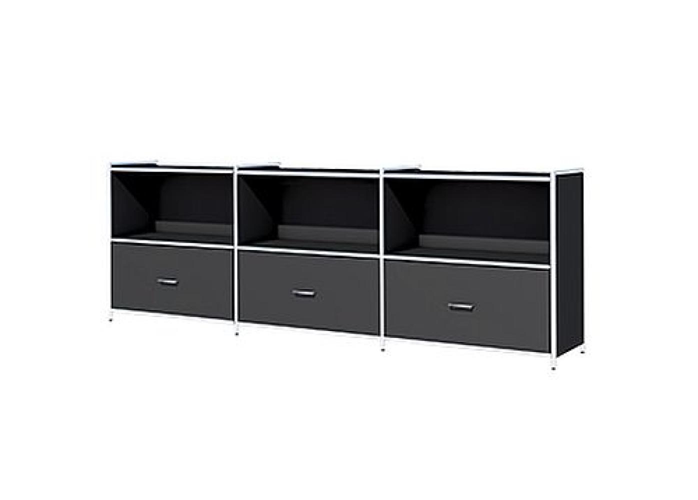 Großes Sideboard Artline, 236x38x78 cm, Anthrazit Bild 1