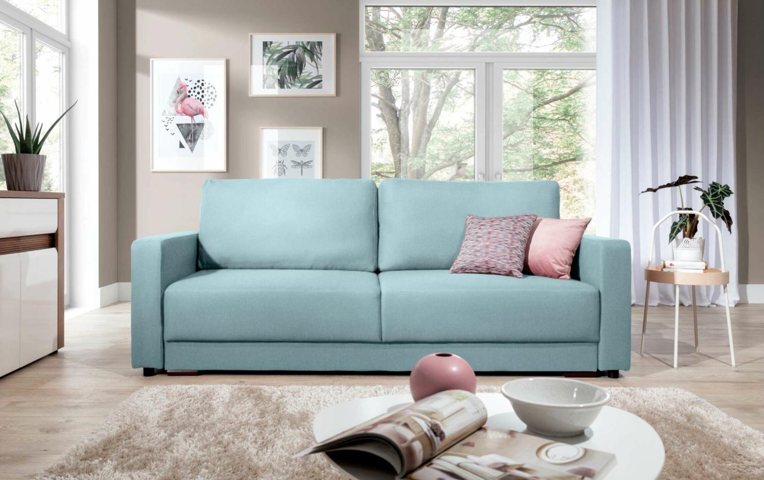 Stylefy Ester Einzelsofa Strukturstoff INARI Pastellblau Bild 1