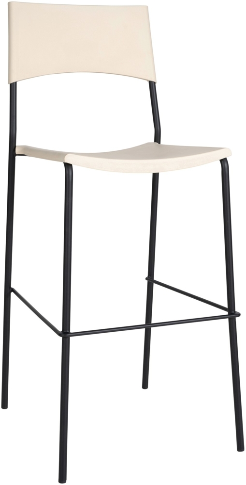 CLP Barhocker Genua mit Kunststoffsitz und schwarzem Metallgestell,creme Bild 1