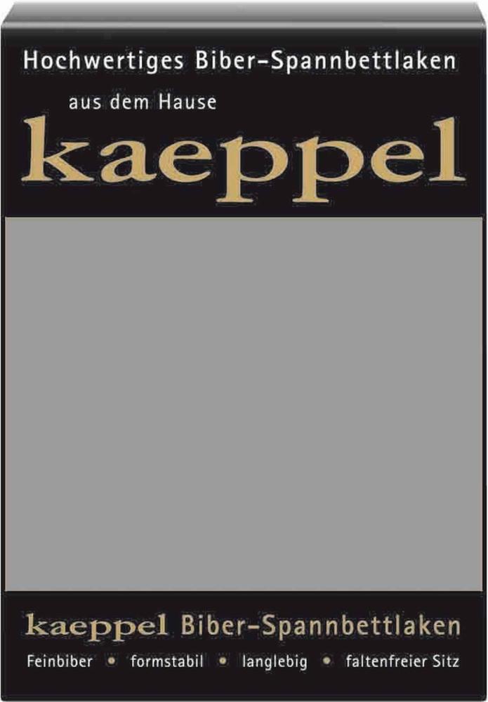 Kaeppel Biber Spannbettlaken Einfarbig Grau 180x200 cm - 200x200 cm Bild 1