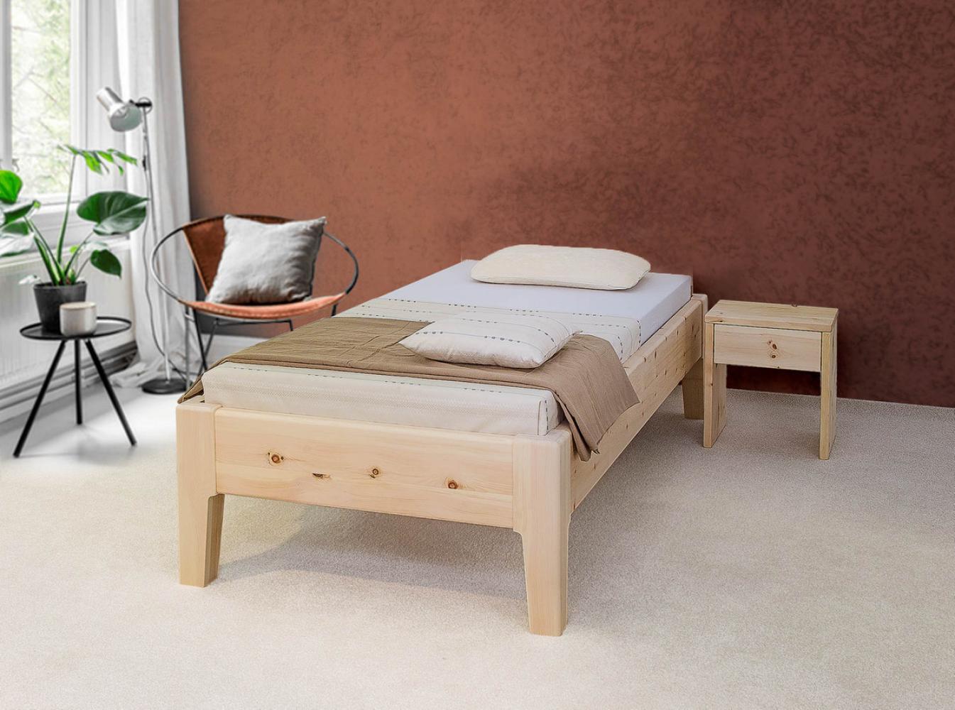 Doppelbett Rebecca 180x200 Metallfrei Zirbe ohne Kopfteil Bild 1