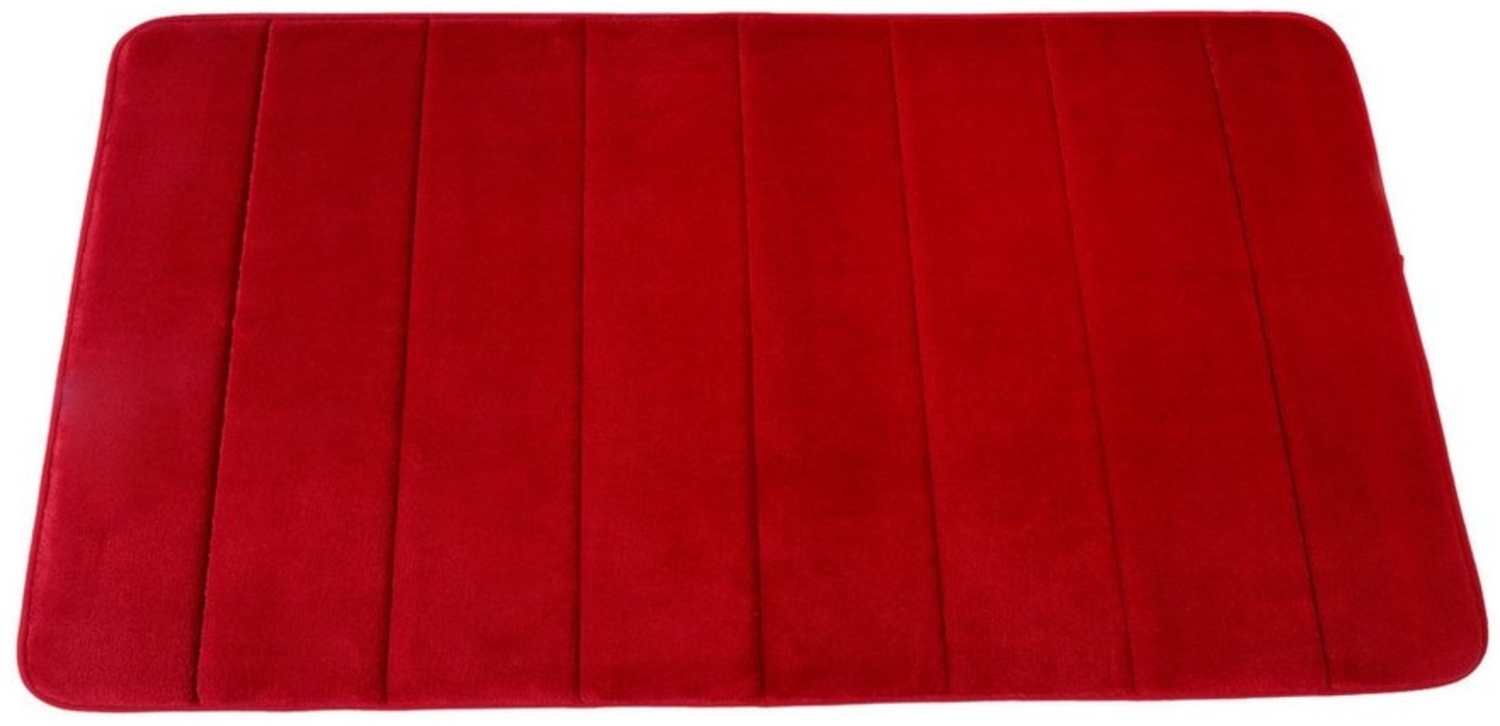 Brielle Badematte Saugfähiger Rutschfester Badvorleger 40x60/50x80 cm Rot/Anthrazit/Grau, Memory-Schaum-Füllung, Flanell-Vorderseite, Geeignet für Fußbodenheizung, Schnell trocknend, weich und saugfähig, Rutschfestes Untermaterial, Polyester, Gedächtni... Bild 1