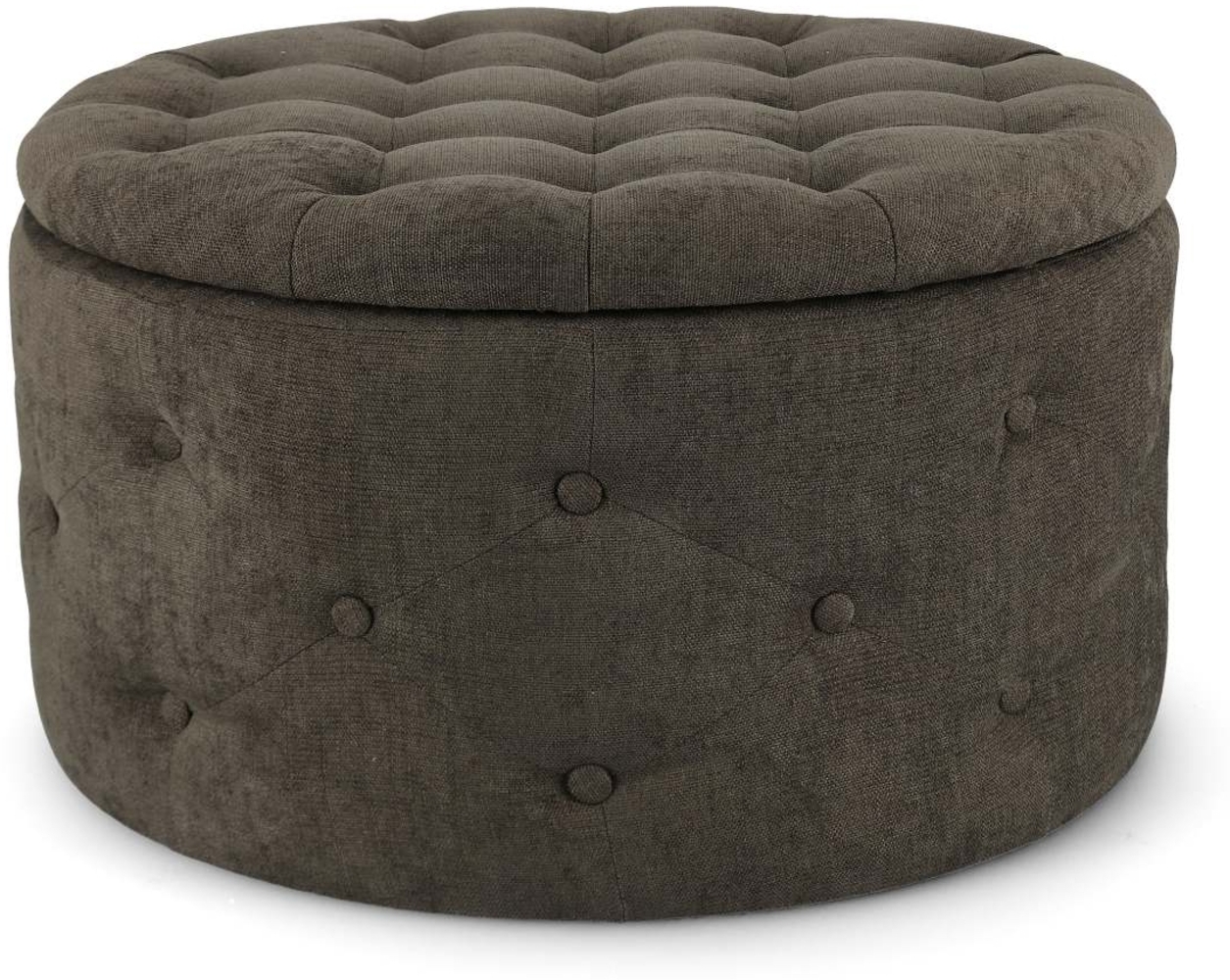 Pouf Ernestine aus Stoff, Dunkelbraun, 70x70x40 cm Bild 1