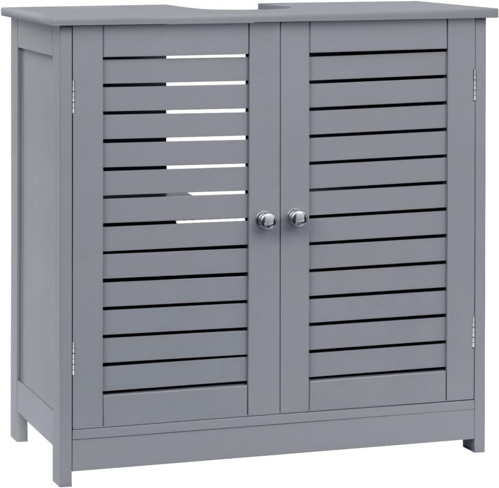 EUGAD Waschbeckenunterschrank (1-St) Unterschrank 60x30x60 cm mit 2 Türe Grau Bild 1