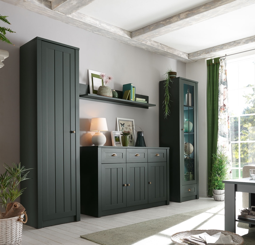 Ascot Wohnwand Anbauwand Mediawand 4-teilig grün Landhaus Bild 1