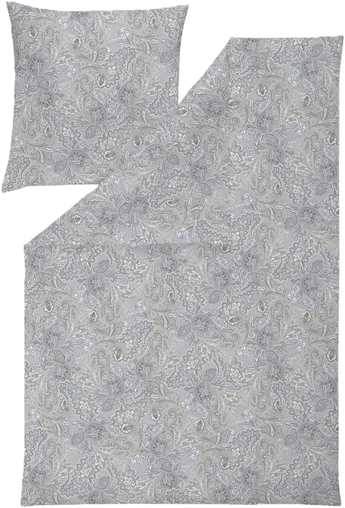 Estella Mako Jersey Bettwäsche 135x200 Paisley silber grau beige 6171-820 Bild 1