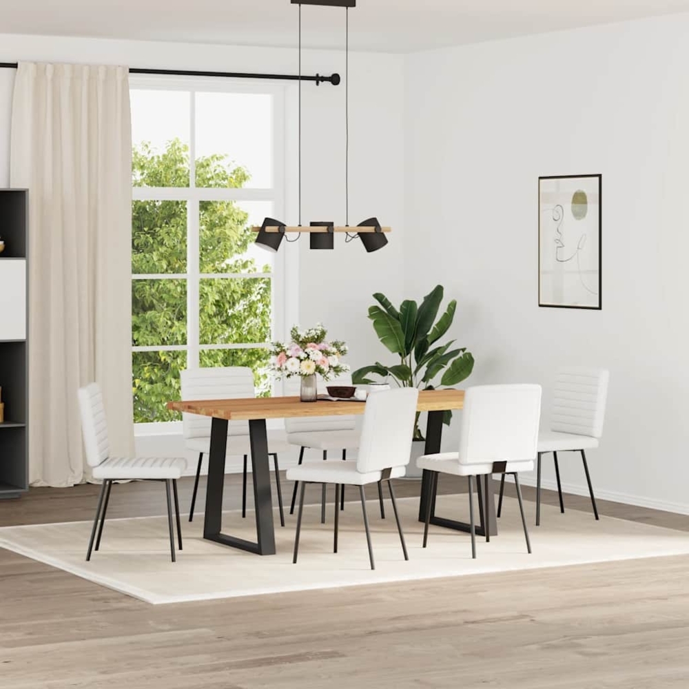 vidaXL Esszimmerstühle 6 Stk. Weiß Kunstleder 3315542 Bild 1