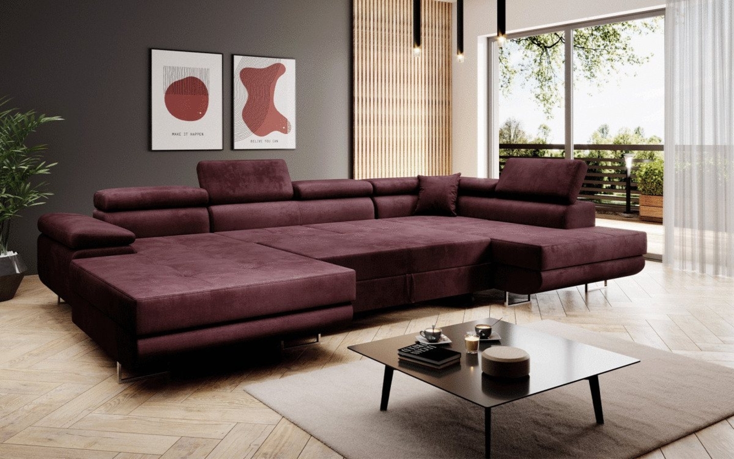 Luxusbetten24 Schlafsofa Designer Sofa Lago, mit Stauraum und Schlaffunktion Bild 1