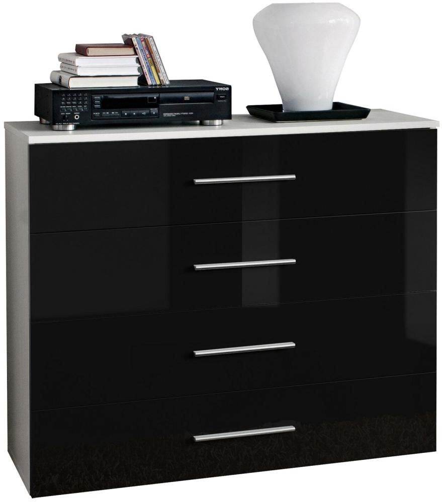 Kommode Go in Weiß und Schwarz 100 cm Breit Bild 1