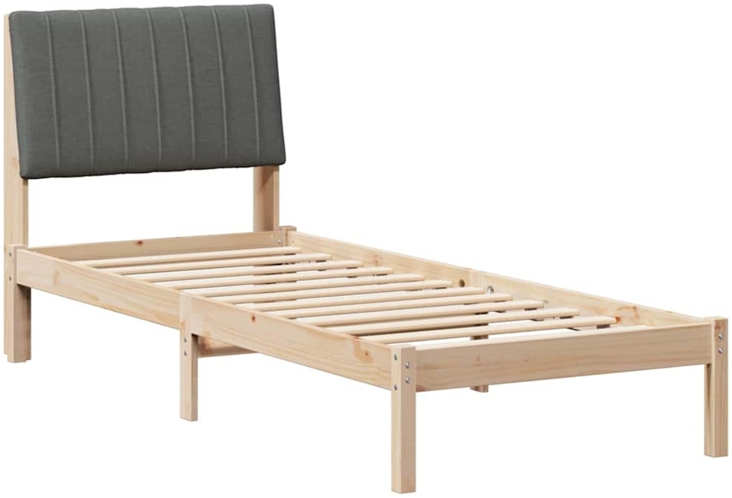 vidaXL Bettrahmen mit Kopfteil Braun 80 x 200 cm Massives Kiefernholz 878920 Bild 1