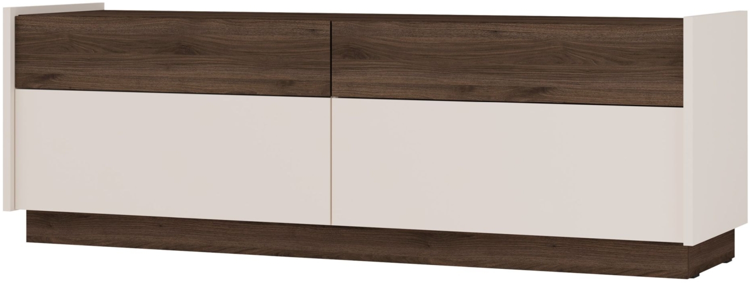 Selsey 'Kobbe' TV-Schrank mit 4 Schubladen, beige / Nussbaum-Optik, ca. 50 x 149 x 40 cm Bild 1