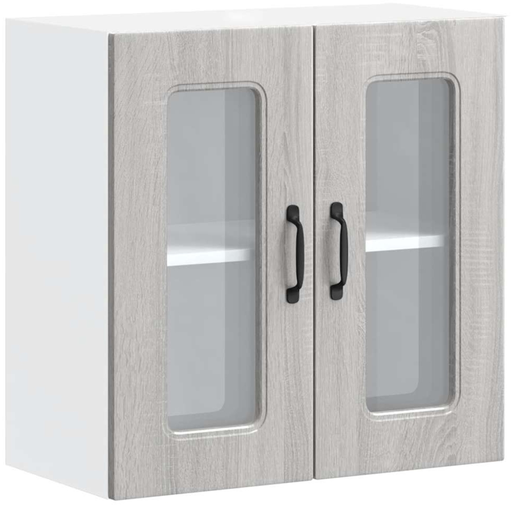 vidaXL Küchen-Hängeschrank mit Glastür Kalmar Grau Sonoma Holzwerkstoff 853673 Bild 1
