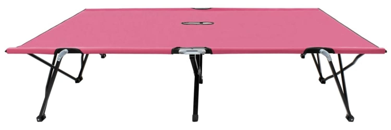 vidaXL Doppelliege Klappbar Rosa Stahl 310353 Bild 1