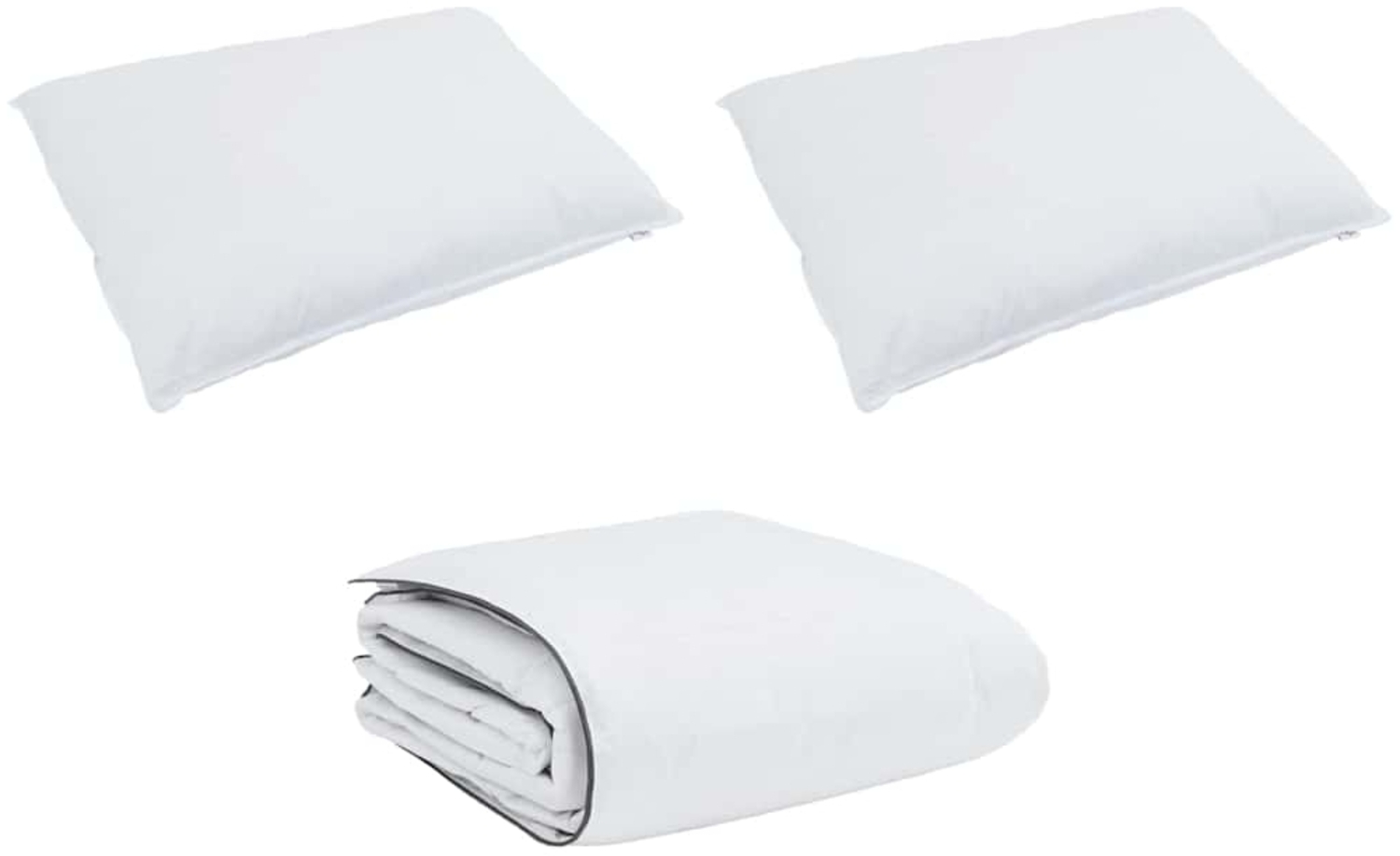 vidaXL Winterbettdecke mit Kissen 3 pcs Weiß Daunenfeder 3376936 Bild 1