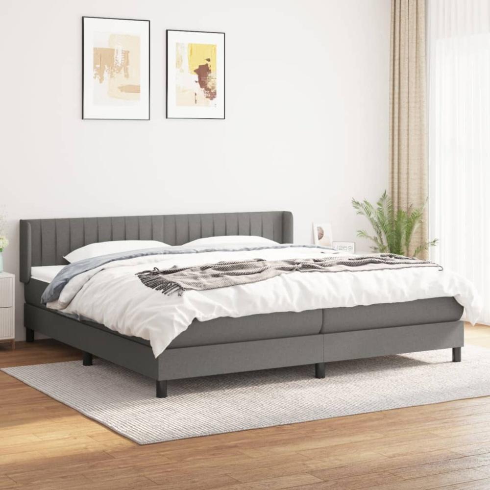 vidaXL Boxspringbett mit Matratze Dunkelgrau 200x200 cm Stoff, Härtegrad: H2 [3129898] Bild 1