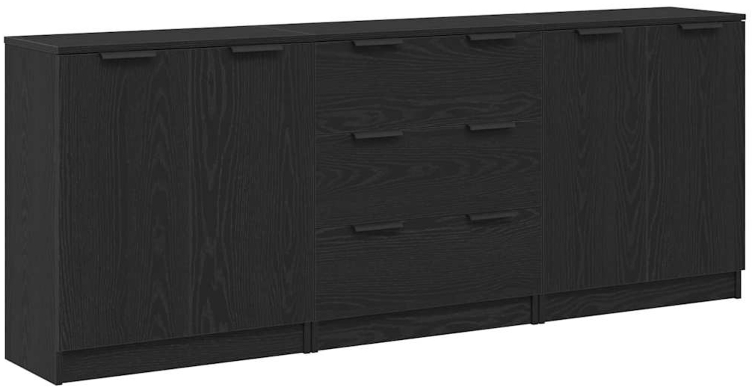 vidaXL Sideboard Schwarz Eichen-Optik 180 x 30 x 70 cm Holzwerkstoff 3332514 Bild 1