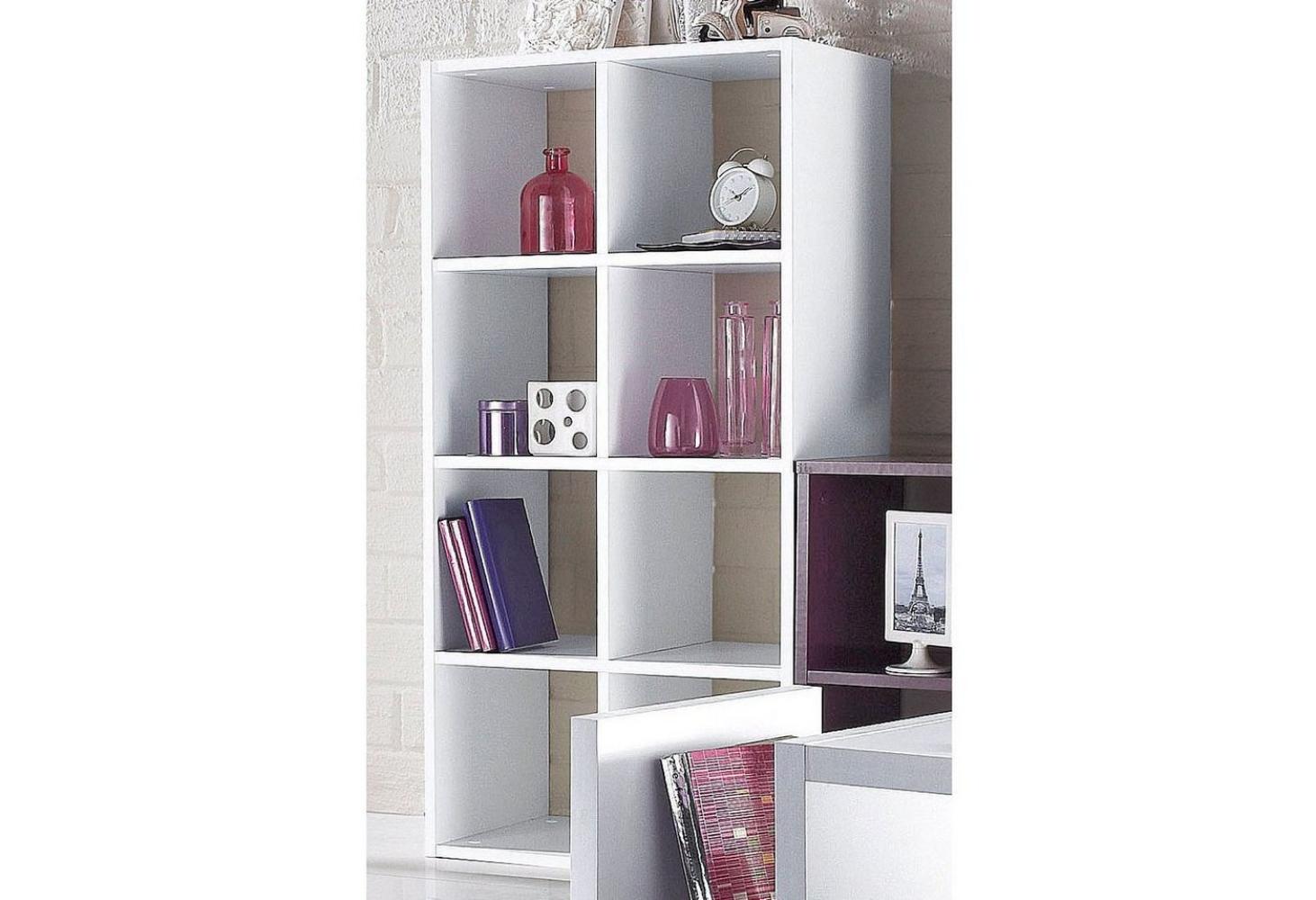 SCHILDMEYER Raumteiler Bücherregal Standregal Cubo 8 Fächer 56x110x33cm weiß Bild 1