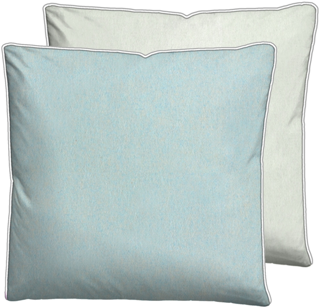 biberna Melange-Flanell Kissenbezug 0840500 MELANGE UNI, ciel, 1x 80x80 cm Bild 1