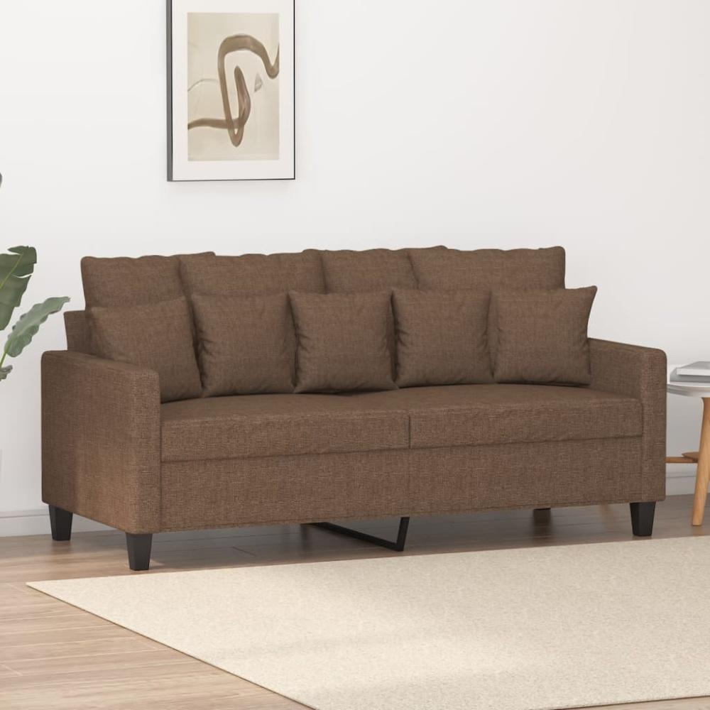 vidaXL 2-Sitzer-Sofa Braun 140 cm Stoff Bild 1