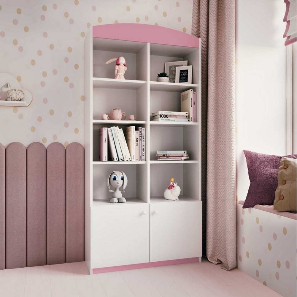 Bjird Bücherregal Babydream Doppel-Bücherregal, mit 8 offene Fächer, Aufbewahrungsschrank für Kinderzimmer Bild 1