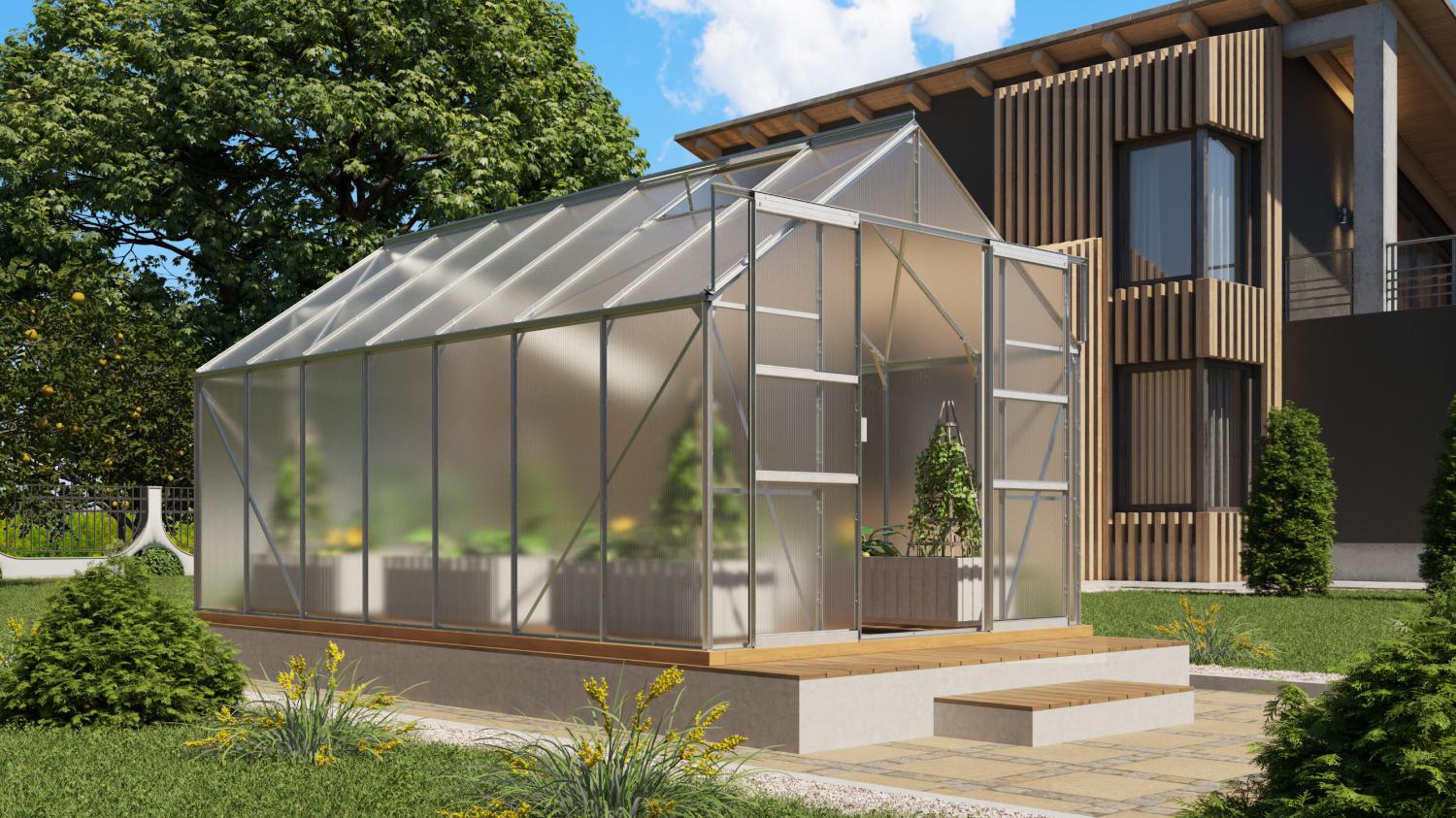 Vitavia Gewächshaus "Mars 11500", aluminium eloxiert, 11,5 m²,6 mm HKP Bild 1