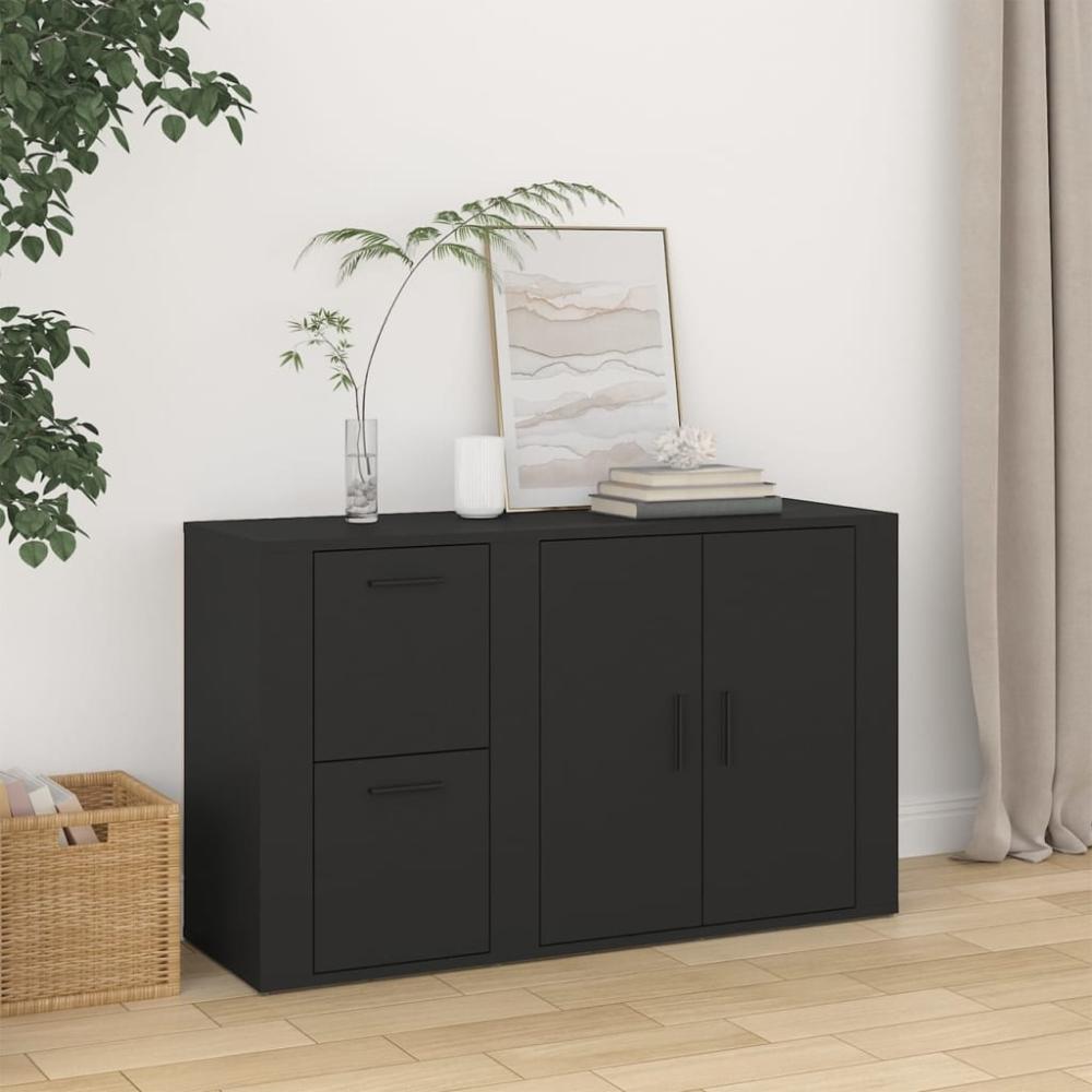 vidaXL Sideboard Schwarz 100x33x59,5 cm Holzwerkstoff 820997 Bild 1