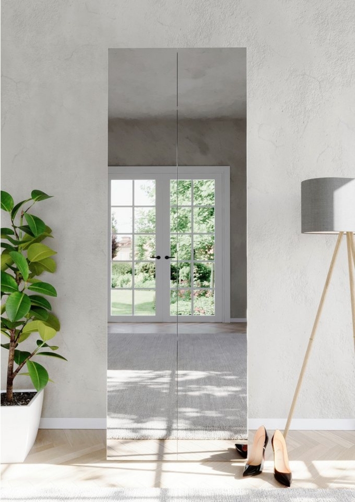 INOSIGN Schuhschrank SMILE Höhe 184 cm, Weiß Hochglanz lackiert mit 2 Spiegeltüren, Schuhregal mit 7 Ebenen, Metallgriff, viel Stauraum, 4 Böden variabel Bild 1