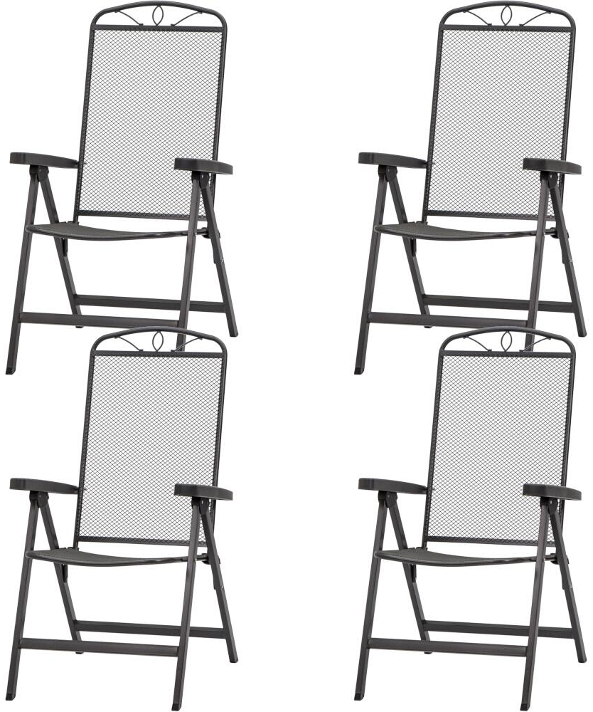 SIENA GARDEN Elda Klappsessel 4er-Set anthrazit Streckmetall Bild 1