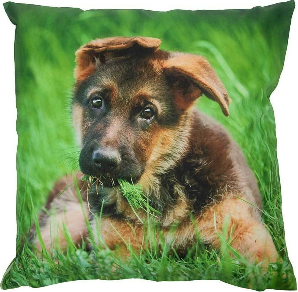 Outdoor Kissen Hund Welpe Schäferhund Gartenkissen Wasserabweisend 40 x 40 cm Bild 1