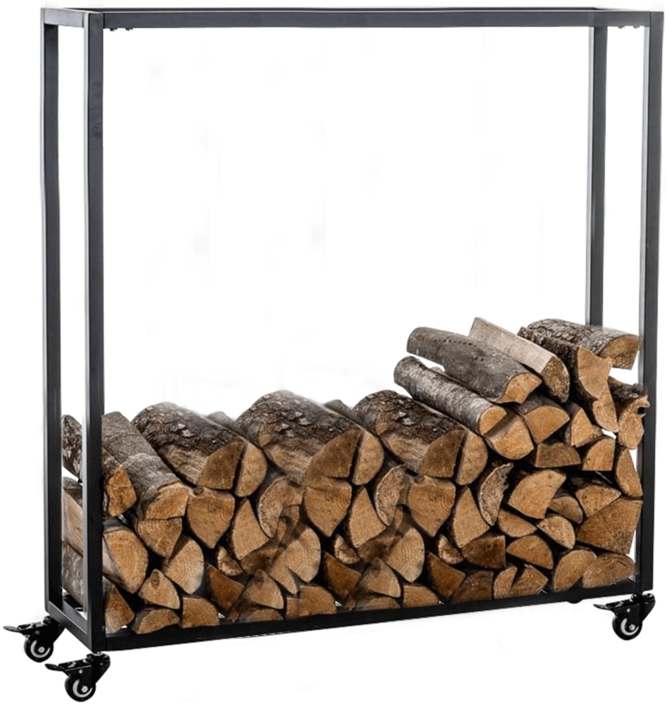 CLP Kaminholzständer Hetta,schwarz 25x80x100 cm Bild 1