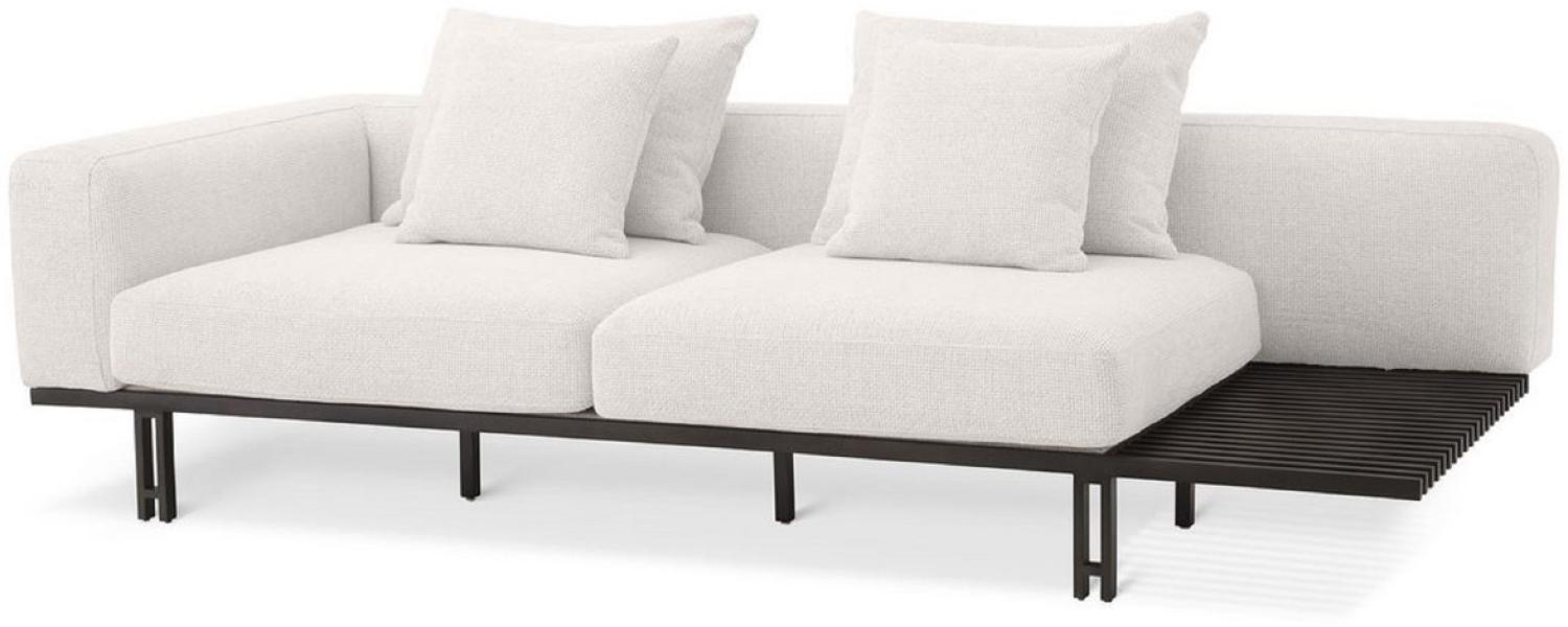 Casa Padrino Luxus Sofa Creme / Bronze 233 x 104 x H. 60,5 cm - Modernes Wohnzimmer Sofa Linke Seite - Hotel Sofa - Luxus Qualität Bild 1