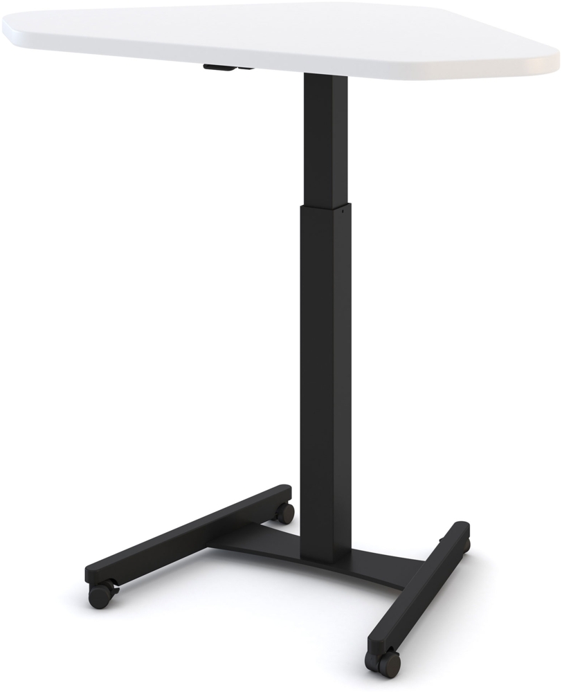 ASSMANN Höhenverstellbares Steh-Sitzpult Single Desk Signalweiß Schwarz 108x68x72cm Metall Holz Bild 1