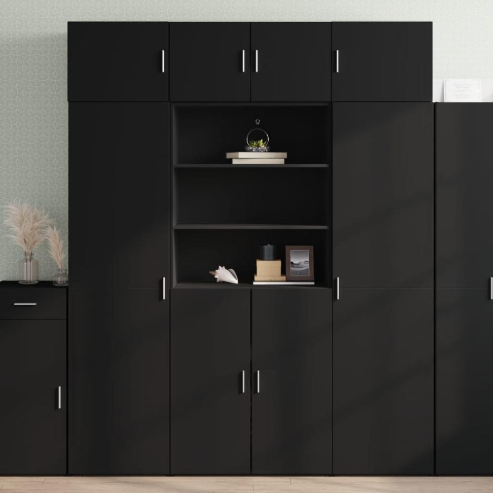 vidaXL Highboard Schwarz 80x42,5x185 cm Holzwerkstoff 3281379 Bild 1