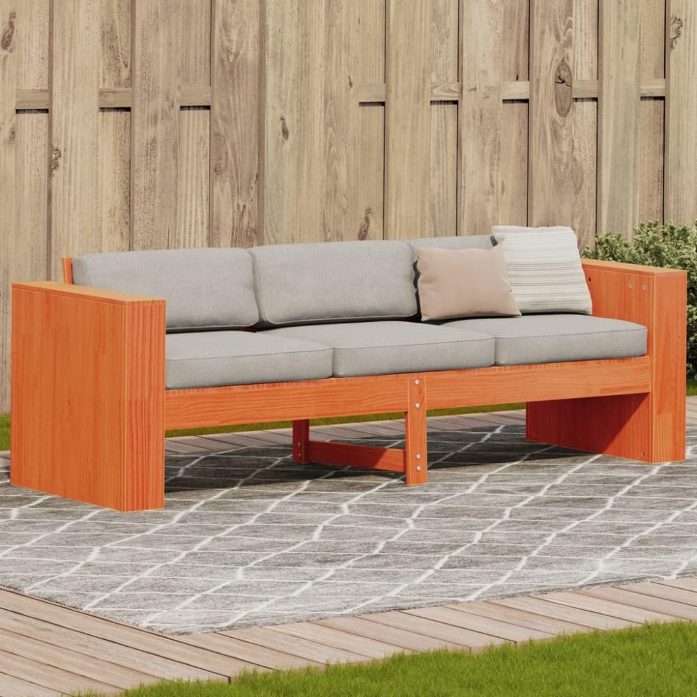 vidaXL Gartensofa 3-Sitzer Wachsbraun 189x60x62 cm Massivholz Kiefer Bild 1