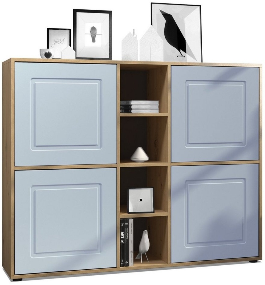 Möbelhandel Klipenstein Highboard NOAH V3, Kommode Schrank Landhaus, Korpus Eiche Artisan Bild 1