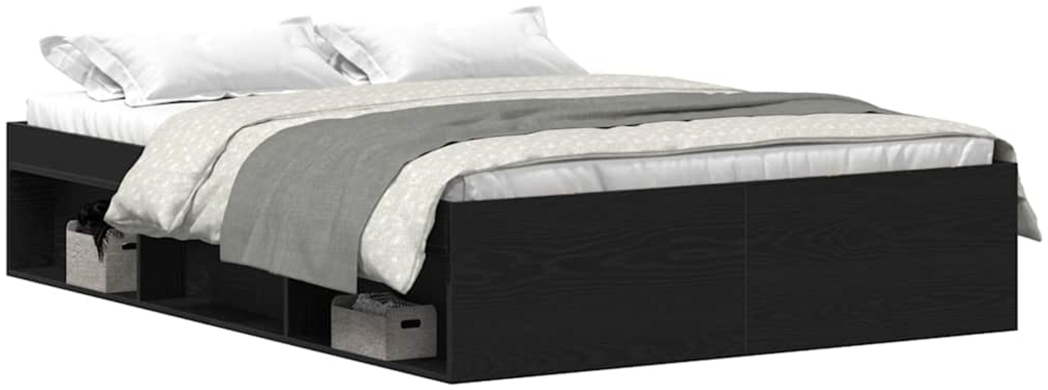vidaXL Bettgestell ohne Matratze Schwarz Eichen-Optik 120x200 cm 3329332 Bild 1