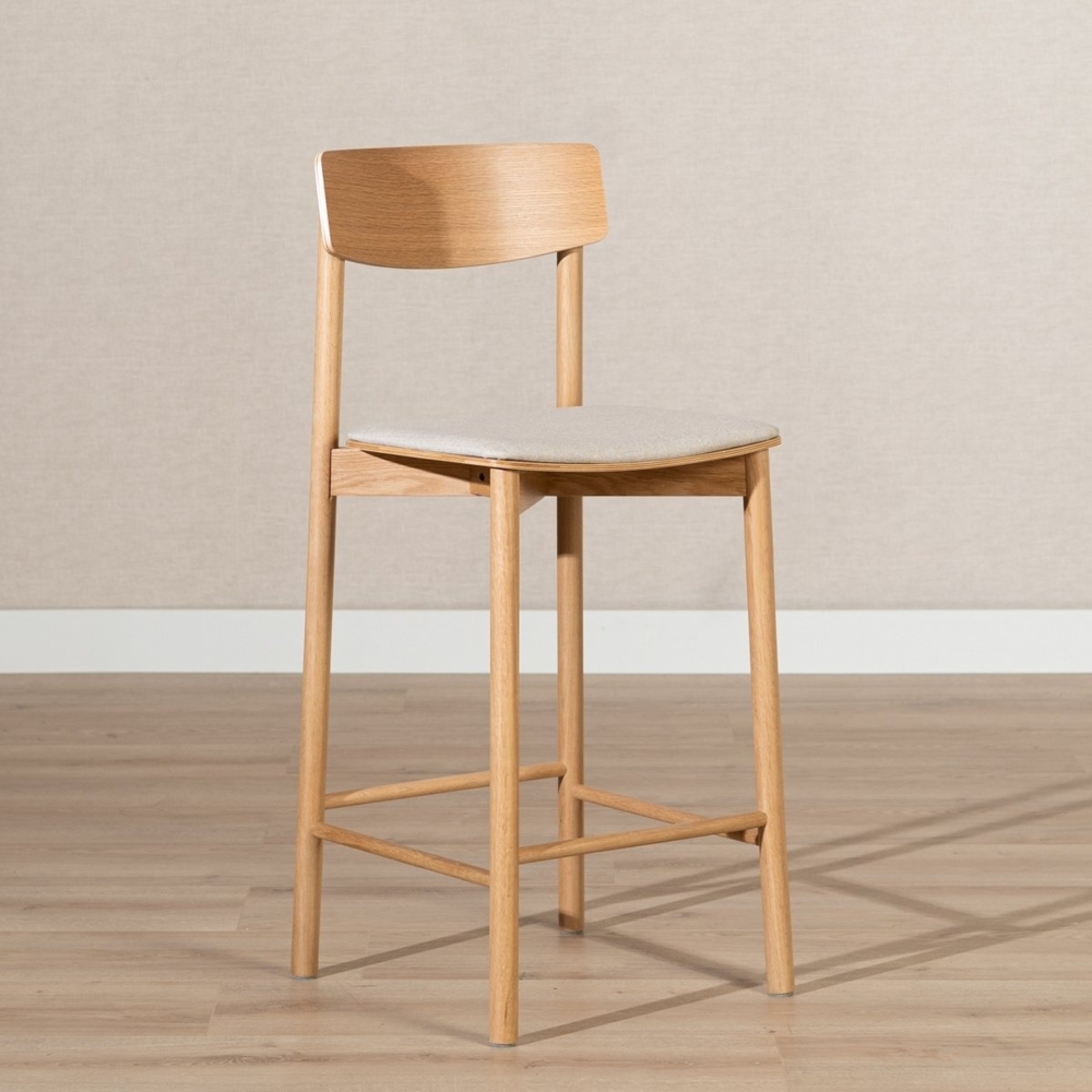Bronx71 Barhocker Inez Eiche Natur/off white 70 cm Bild 1