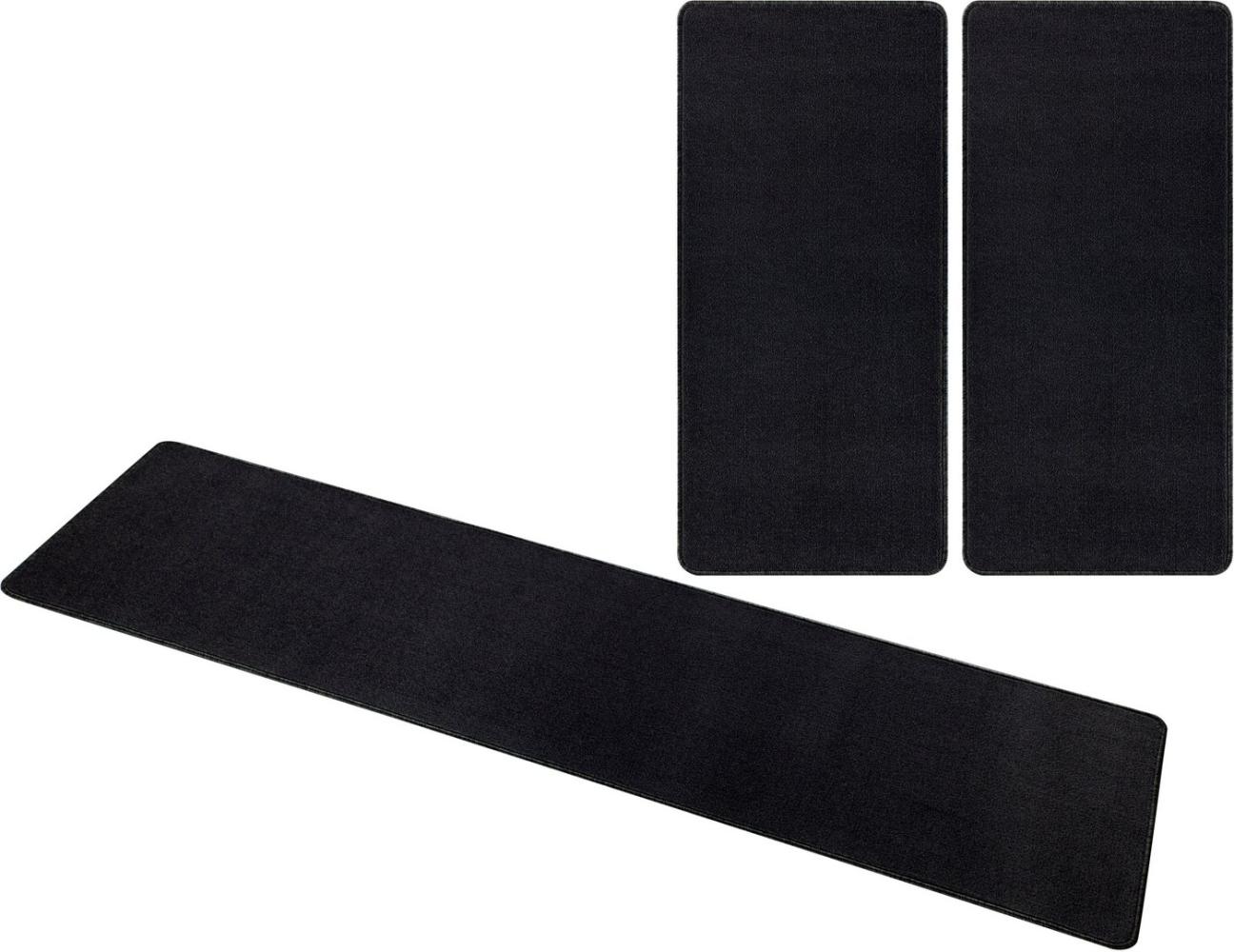 Bettumrandung Nasty Floor | Bettvorleger 3er Set - schwarz - 70x140/70x140/70x240 cm Bild 1