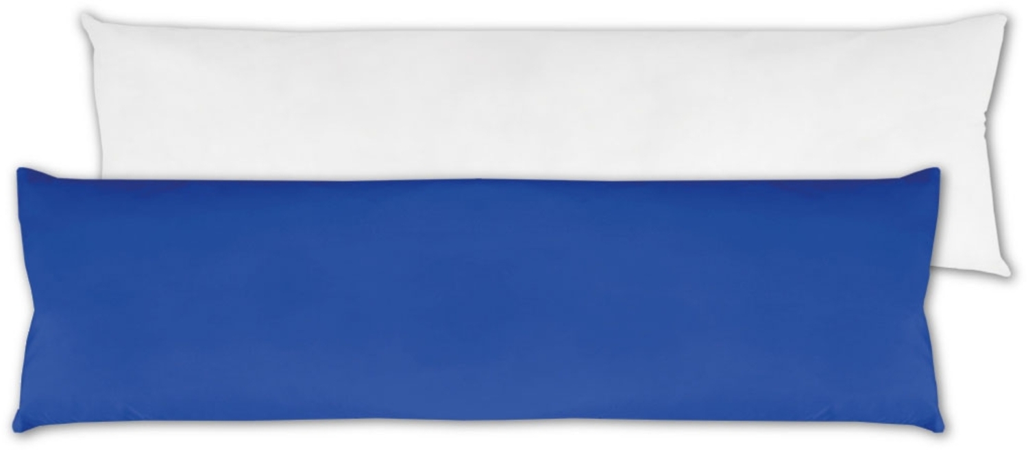 Seitenschläfer Kissenhülle Kissenfüllung Körperkissen, bequem und anschmiegsam in vielen verschiedenen Farben erhältlich (ca. 40x140cm + Kissenfüllung / blau - royalblau) Bild 1