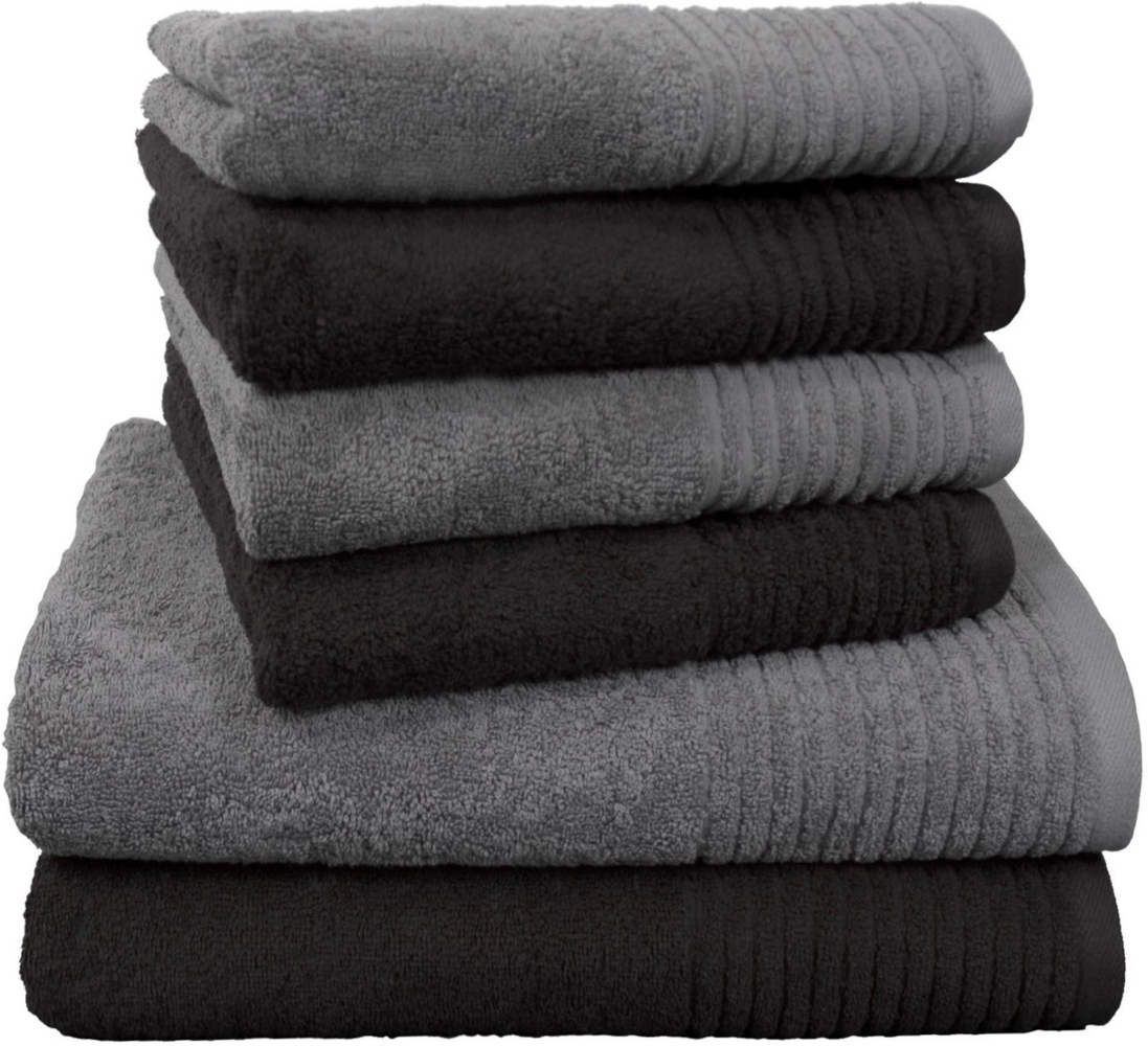 Dyckhoff Handtuch Set Brillant, Walkfrottee (Set, 6-St), mit Streifenbordüre,4 Handtücher (50x100cm), 2 Duschtücher (70x140cm) Bild 1