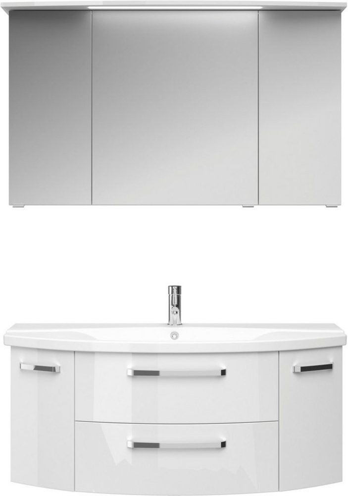 Saphir Badmöbel-Set Serie 4010 2-teilig Keramik-Waschtisch mit LED-Spiegelschrank, (Set), Badezimmer Set 122 cm breit, inkl. Türdämpfer, 5 Türen, 2 Schubladen Bild 1