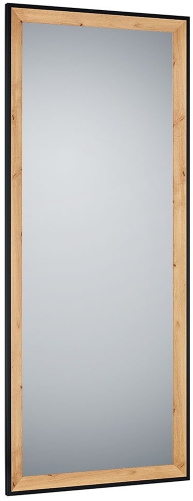 Rahmenspiegel Bianka, Glas, Holzwerkstoff, Schwarz, Holzfarben, Verspiegelt Bild 1