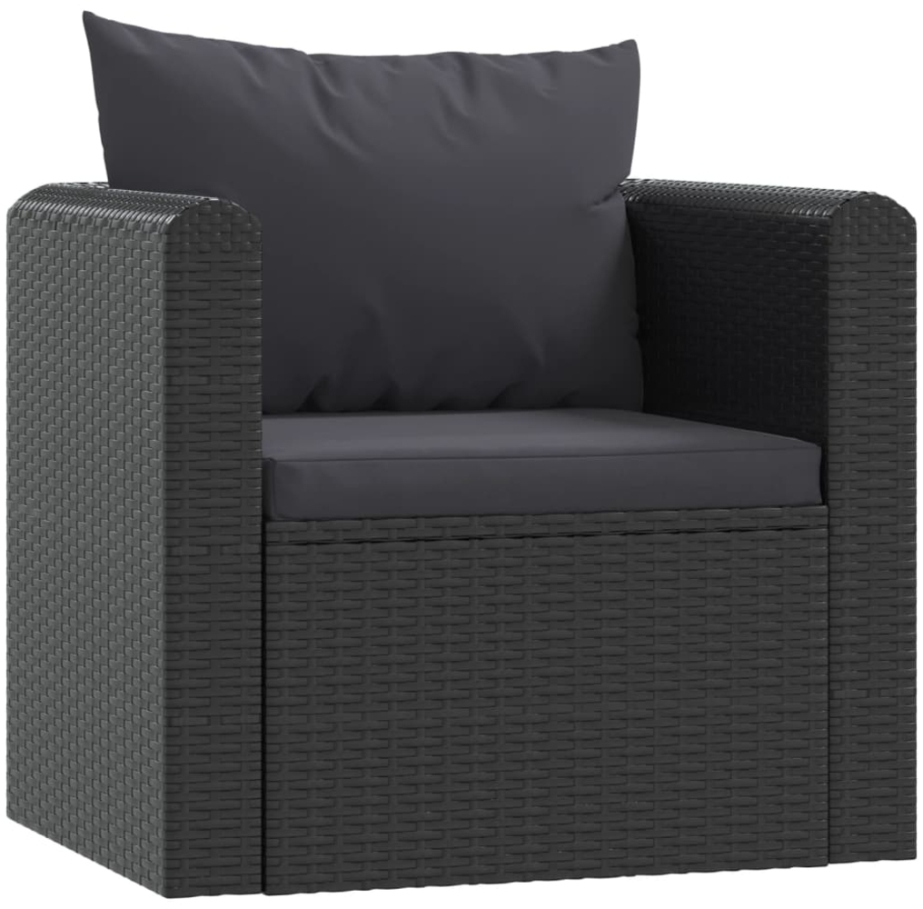 vidaXL Sessel mit Auflagen Poly Rattan Schwarz 46555 Bild 1