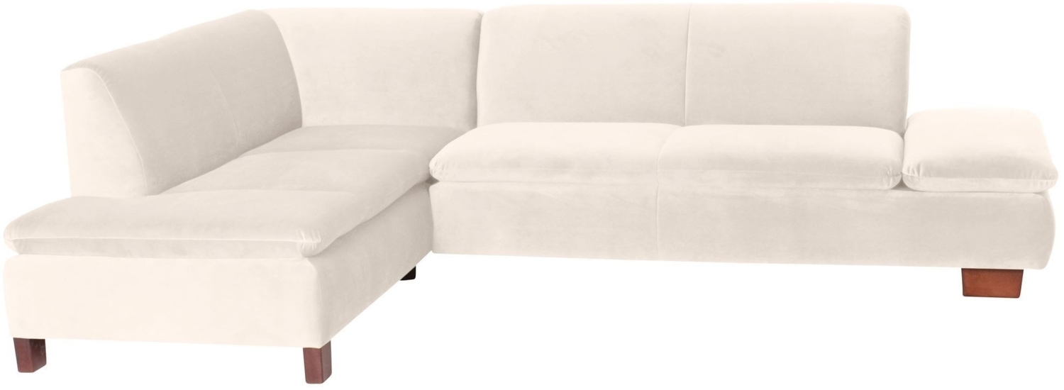 Ecksofa mit Ottomane links Kaye Bezug Samtvelours Buche nussbaum dunkel / creme 23089 Bild 1