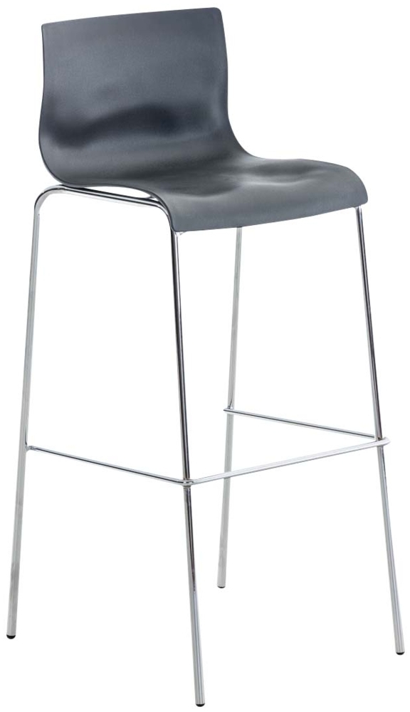 DELUKE® Barhocker TOKIO - Grau, Kunststoff Barhocker mit Lehne Barstuhl Tresenhocker Tresenstuhl Kneipenhocker Kneipenstuhl Bild 1