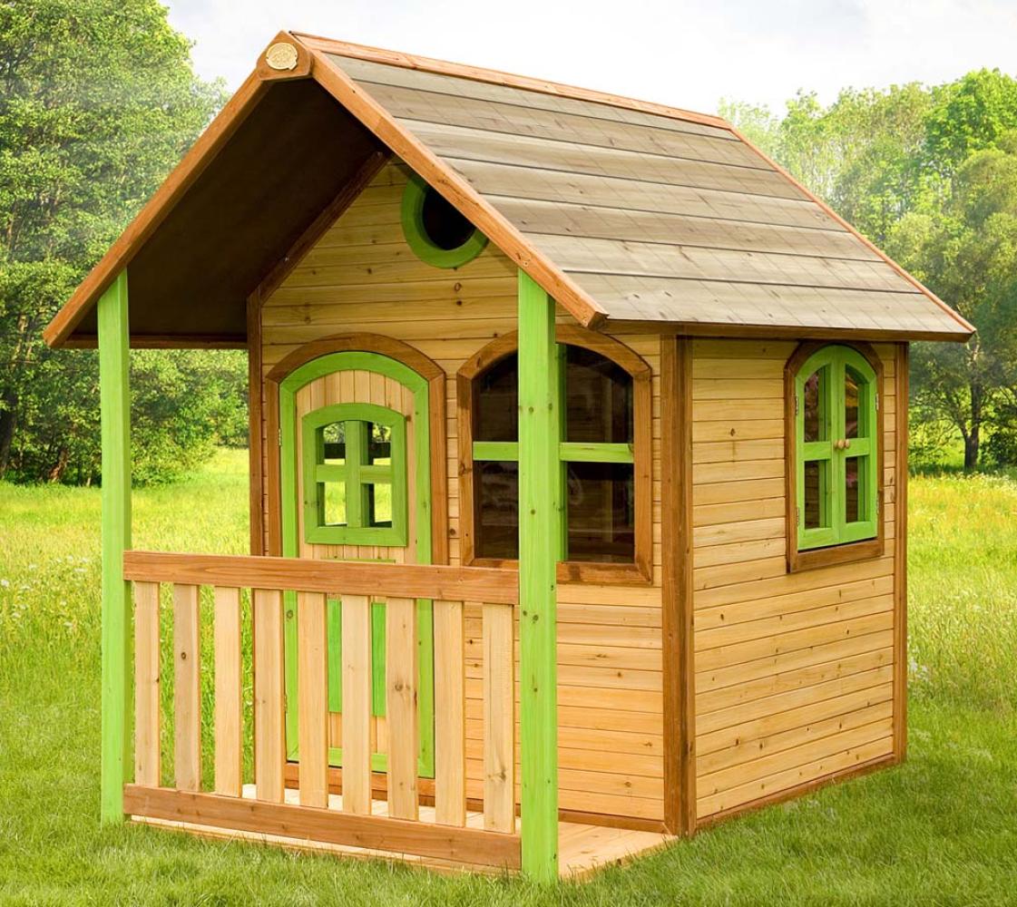 Axi Holz Kinderspielhaus Alex inkl. Veranda & Fenster | Natur | 172x118x174 cm Bild 1