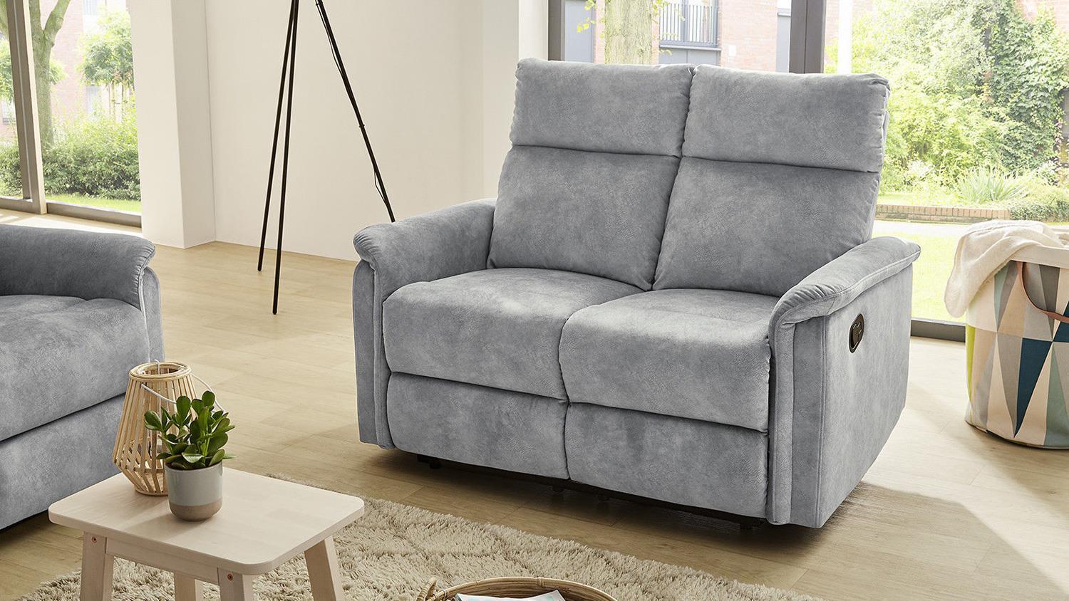 Sofa Amrum Sessel Relaxsessel 2-Sitzer mit Funktion Vintage grau 130 Bild 1