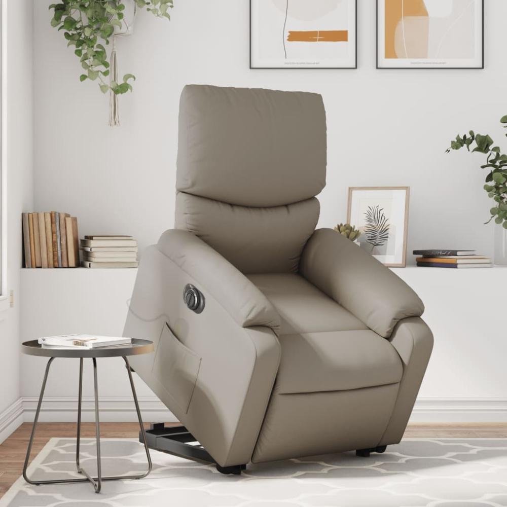 vidaXL Massagesessel mit Aufstehhilfe Elektrisch Cappuccino Kunstleder 3204913 Bild 1