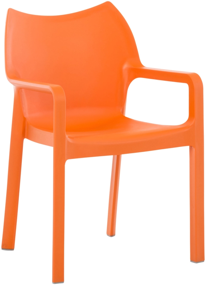 DELUKE® Stuhl REWIU - 84x57x53cm, orange, Kunststoff Kunststoff Gestell Stühle Esszimmerstühle Stuhl Esszimmer Esstisch Stühle Küchenstuhl Bild 1