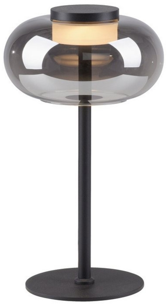 JUST LIGHT LED Tischleuchte LED Tischleuchte SIA-SW, 1x LED Board 7,5 Watt, warmweiß, Rauchglas Lichtfarbe warmweiß 33cm Bild 1